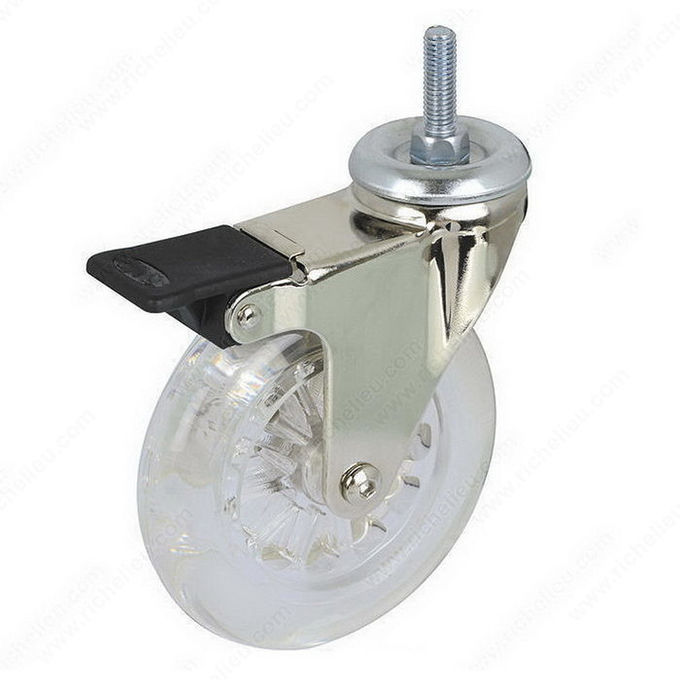 75mm clear PU threaded stem casters for furniture 1