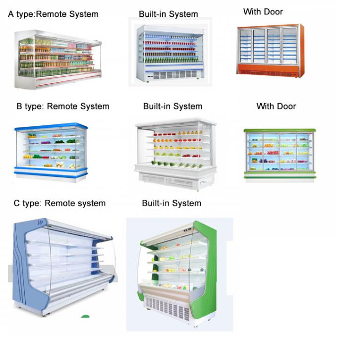 Customized Supermarket Open Deck Display Fridge With Remote Condensering Units