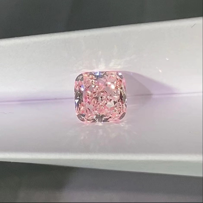 3ct+ Synthetic CVD Pink Cushion Brilliant Cut Lab Grown Diamond 0