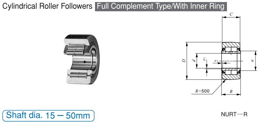 35x72x29 mm IKO roller follower bearing NURT35R track roller bearing NURT 35 R