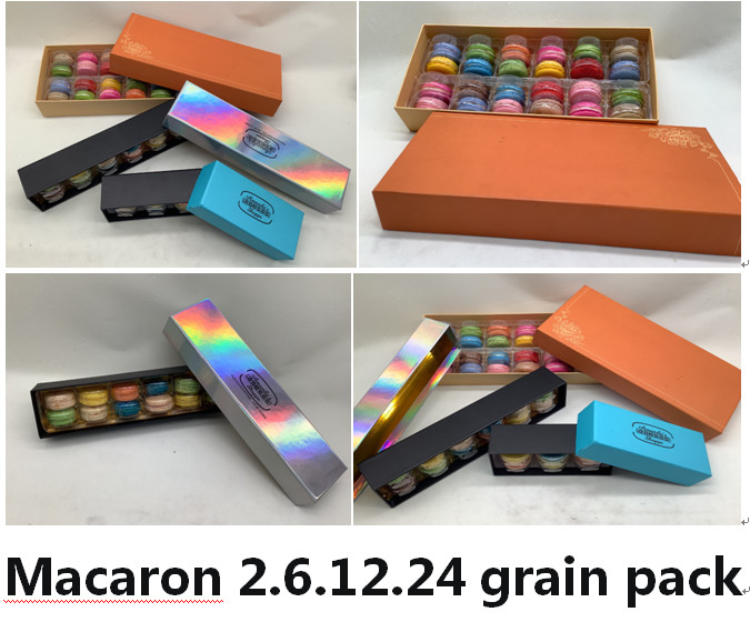 Elegant Orange 24pcs Macaron Packaging Macaron Kraft Paper Box Recyclable with Plastic Inner 5