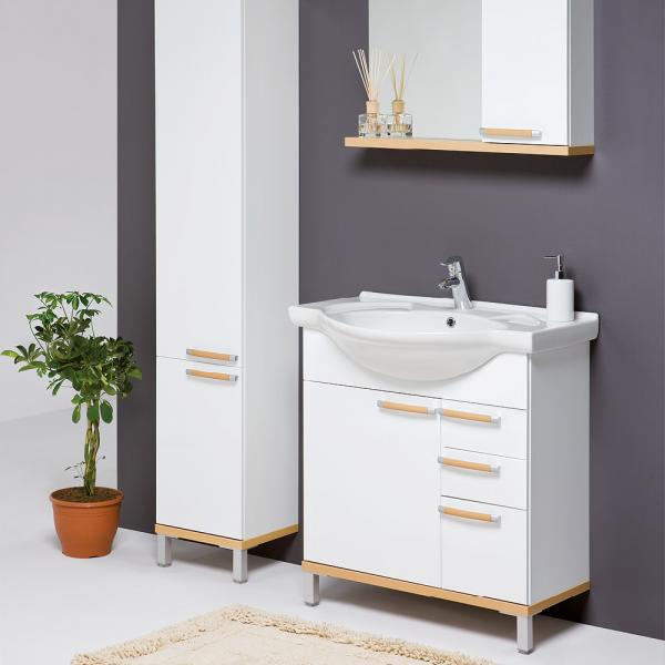 Ppw 338 Lacquer Modern Pvc Double Sink Round Bathroom Vanity Base