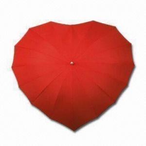 China Heart-shaped Umbrella, Handle Made of Aluminum, Available in Different Designs on sale 