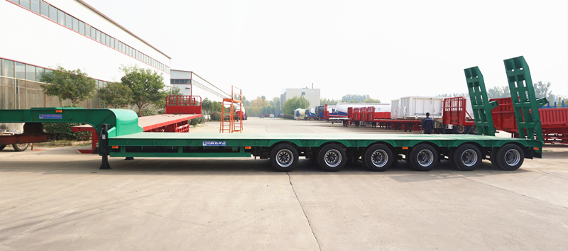 China 6 Axles Step Deck Trailer 60T Semi Low Bed Truck Prices