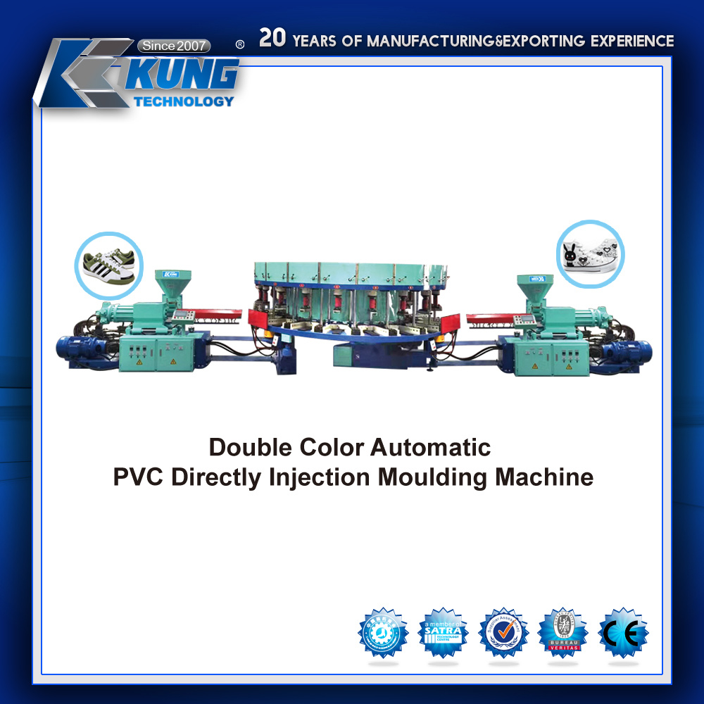 Double Color PVC Automatic Rotary Shoe Direct Injection Moulding Machine