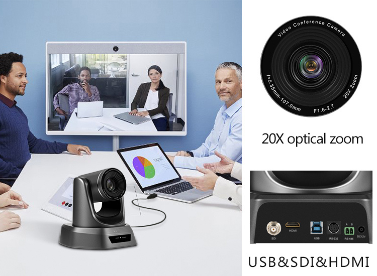 3G-SDI 20X Optical Zoom Professional USB2.0 PTZ Camera for Video Conferencing System