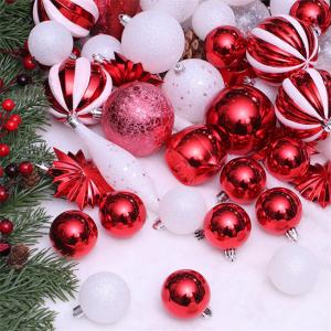China 72PCS 8cm Shatterproof Christmas Tree Ball Ornaments Shiny Matte Glitter Finished on sale 
