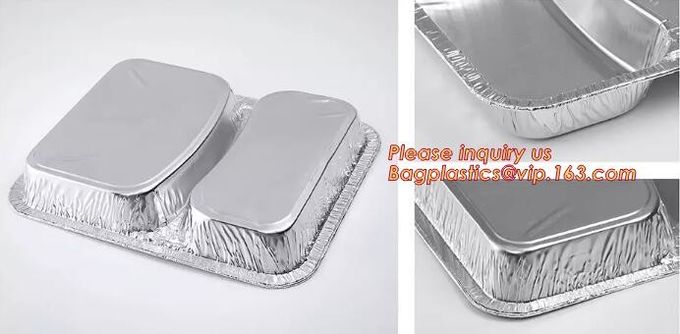 Rectangle Shaped Disposable Aluminum Foil Pan Take-Out Food Containers With Aluminum Lids/Without Lid 17