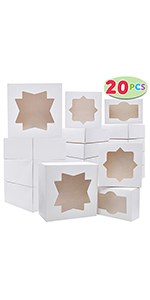 20 PCs White Bakery Paper Box Set