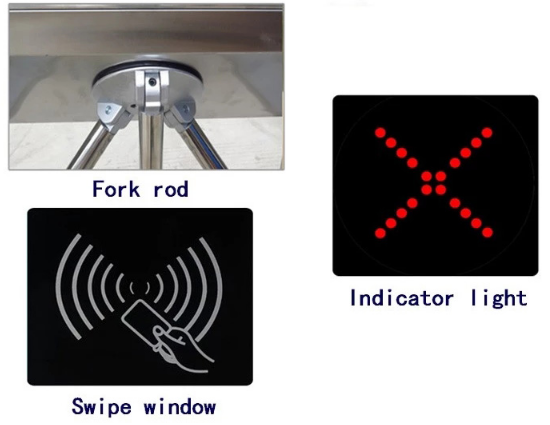 Hot Sale RFID Card Reader 500mm Width Semi-Automatic Tripod Turnstile Waterproof/RS485 1