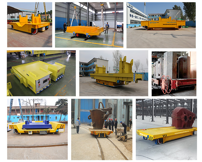 automated trackless electric flat transfer cart for industrial material handling equipment