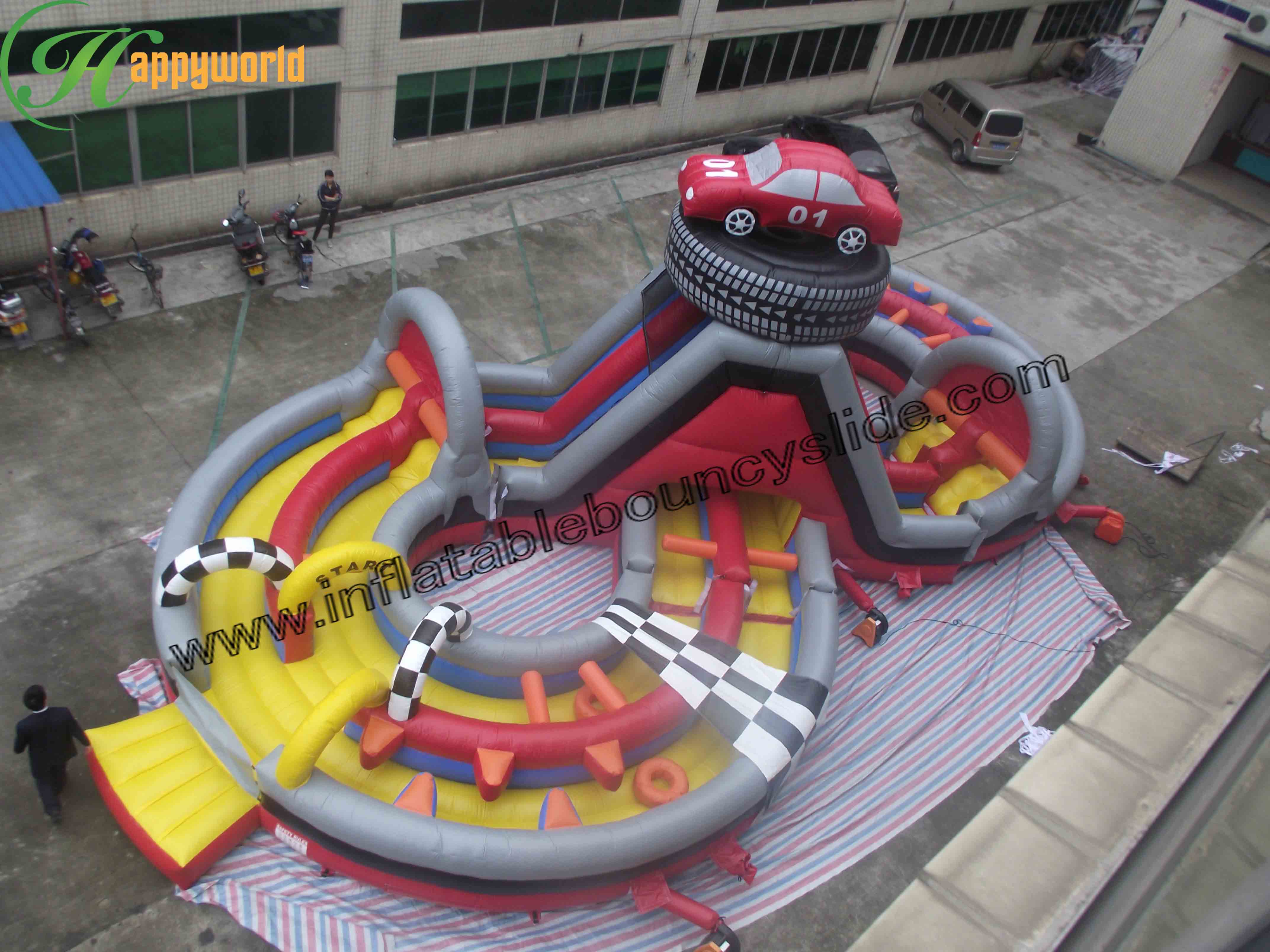 Big 8 Shape Commercial Inflatable Slide For Kids With Fun And Repair Kits
