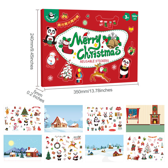 Merry Christmas DIY Reusable Sticker Book Album Improve Concentration 0