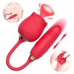 Safe Silicone Rose Sucking Vibrator Dildos Teasing Double Heads Female Sex Toys