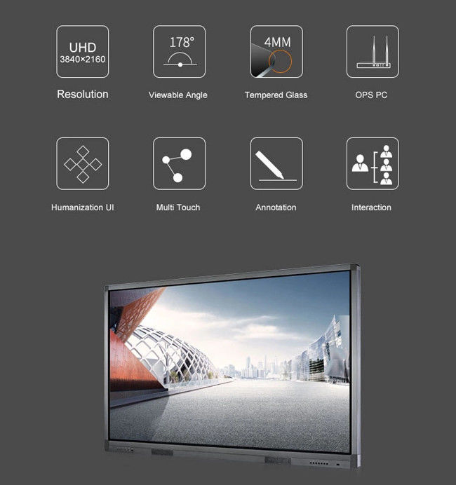 8ms 100 Inch Touch Screen TV Freestanding Smart Interactive Screen 0