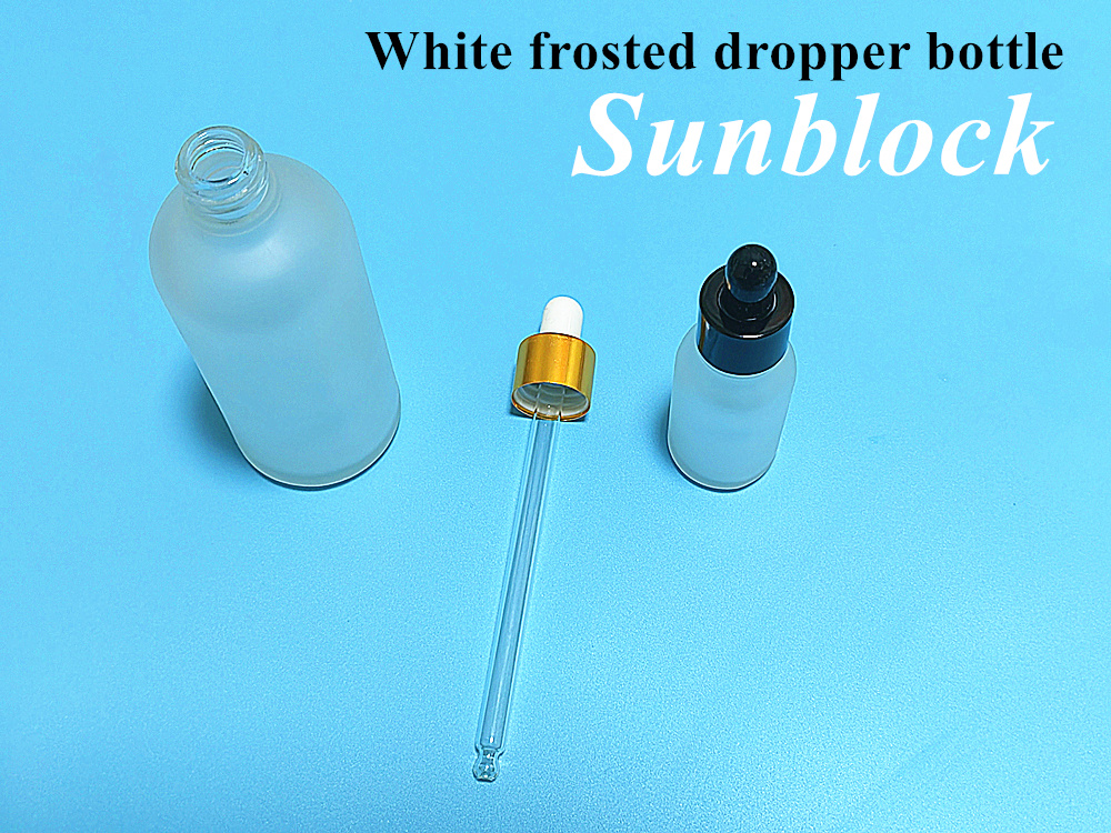 Wholesale Cheap 1oz 2oz 5ml 10ml 20ml 30ml 50ml 100ml White Frosted Black Glass Dropper Bottle for Essential Oils