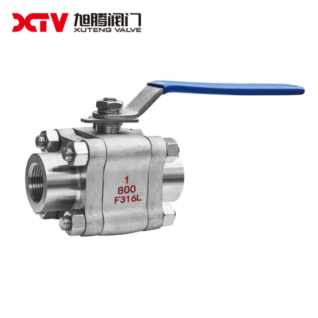 3PC Forged Steel High Pressure Female Thread Ball Valve with Handle