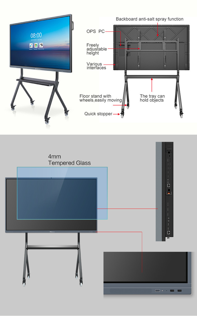Smart Interactive Whiteboard 65" Interactive Display Interactive Flat Panel For Kids 0