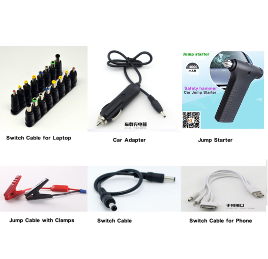 Safety Hammer Design Multi Function Jump Starter for Cars , Star Current 300A