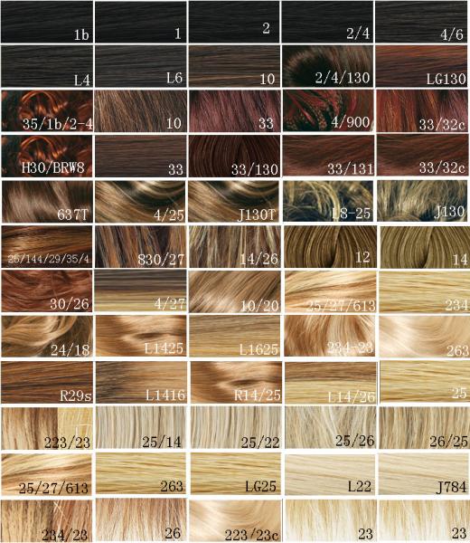 Dye Color Chart Hair