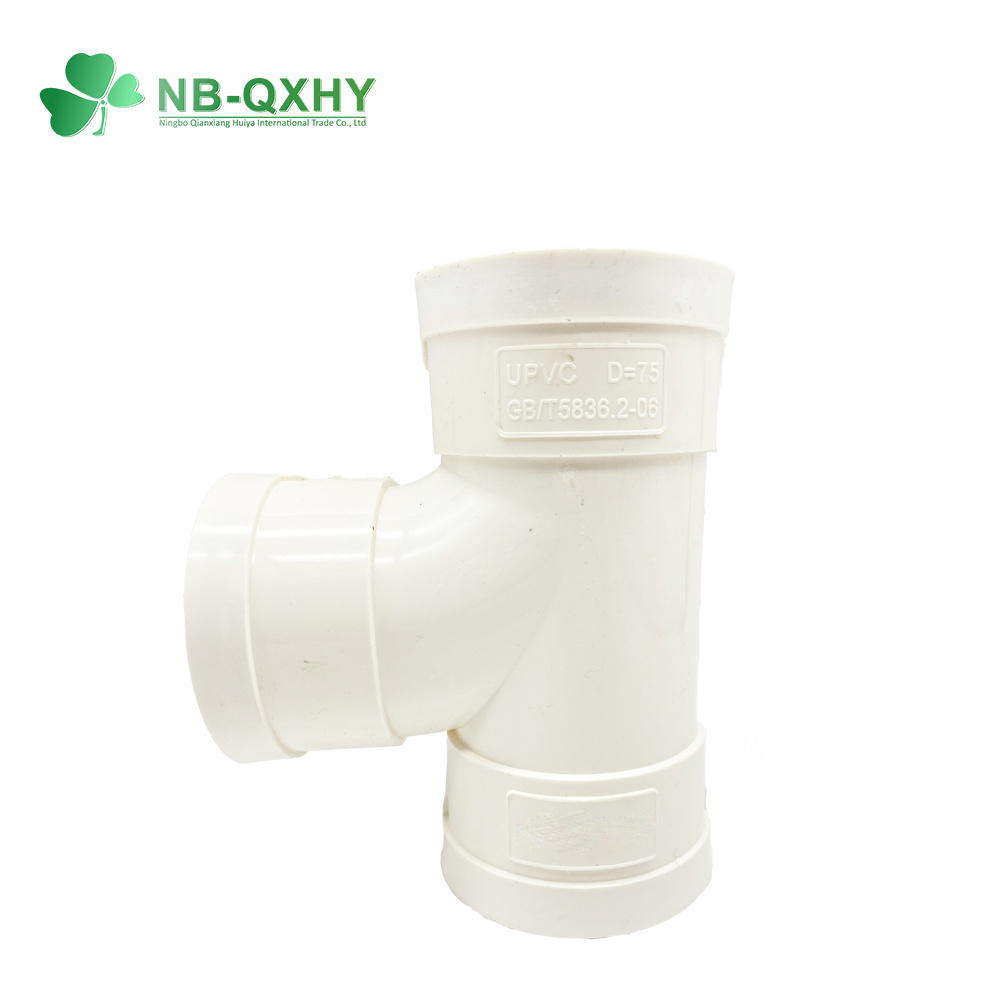 OEM GB DIN Drain Fitting PVC Water Drainage Tee Pipe Fittings for Bathroom