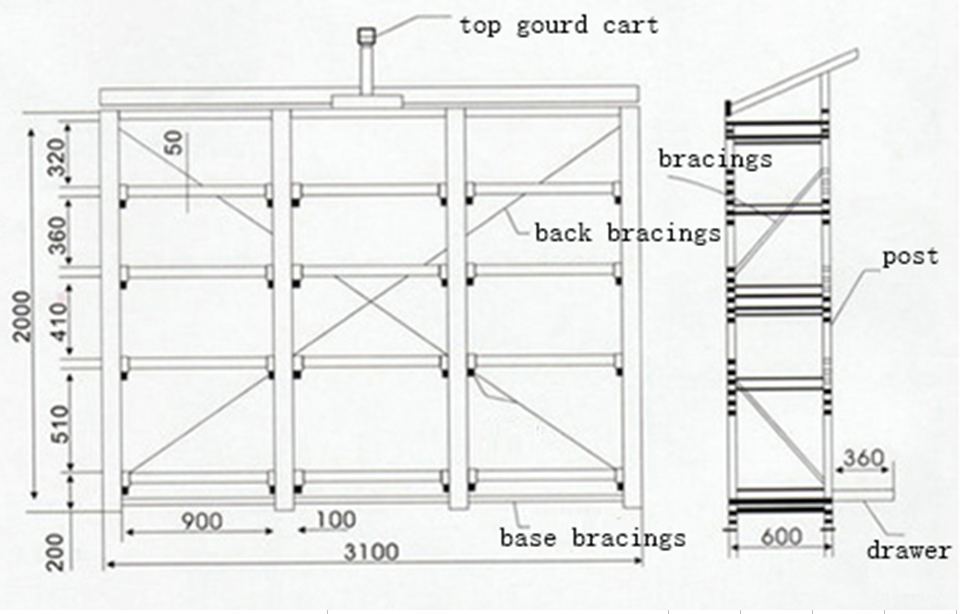 Standard Storage Mold Rack in 1000kg/drawer with 4 drawers