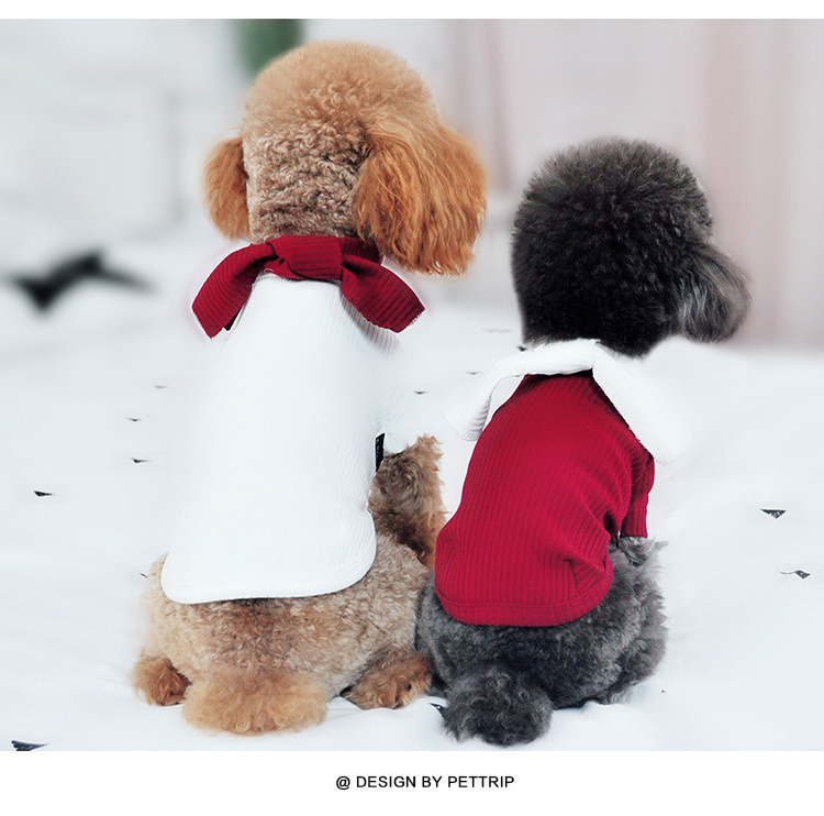 Cute Bowtie Shirt Pet Clothes Dog Fashion Apparel