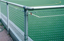 A stainless steel fences at stadium to protect spectator from damaged by fast running balls.