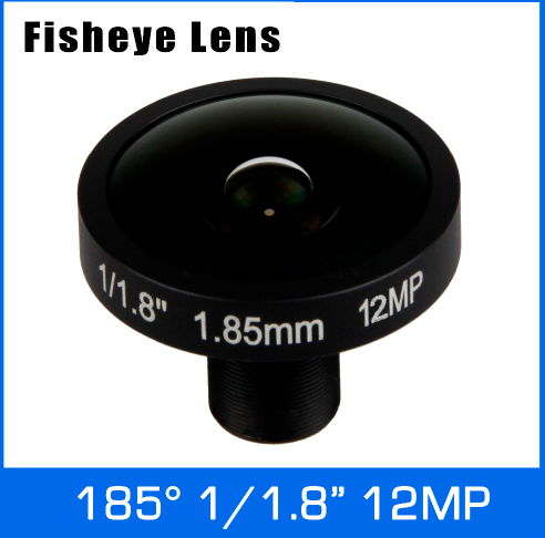 4K Lens 12Megapixel Fisheye 1/1.7 Inch 185 Degree M12 Mount Lens 1.85mm For IMX226 Sensor Ultra 4K Camera