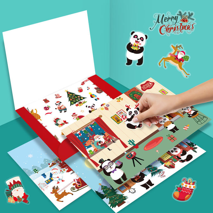 Merry Christmas DIY Reusable Sticker Book Album Improve Concentration 2