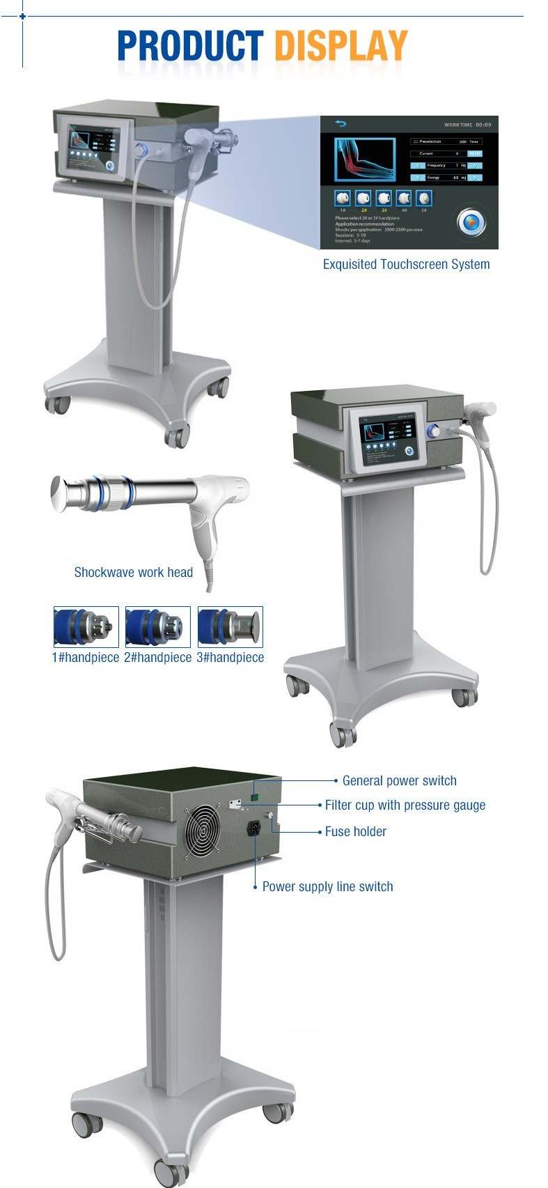 21hz Portable ESWT Extracorporeal Shock Wave Therapy Machine manufacturer
