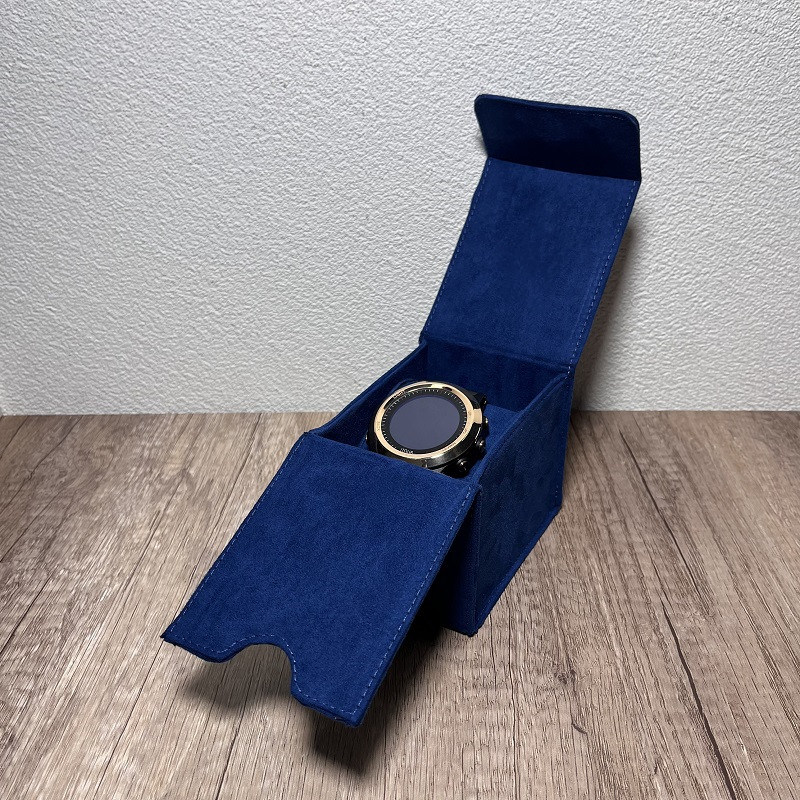 Wholesale Special Blue Suede Packaging Box for Watch Watch Set Strap