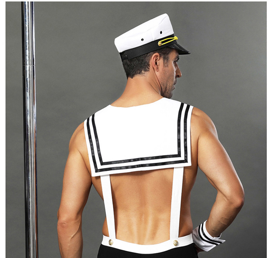Sexy Men′s Sailor Uniform Cosplay Lingerie Set for Sex Role Play Suits Night Sleepwear