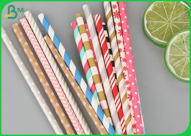 13.5mm 14mm 15mm Compostable White Kraft Paper For Cocktail Drinking Straws