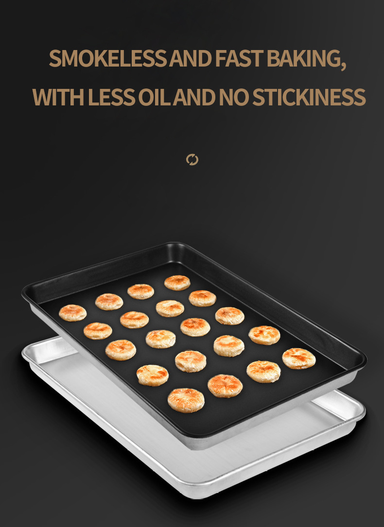 Rectangular Nonstick Bakeware Rounded Edges Baking Pan Tray Plate Bakeware