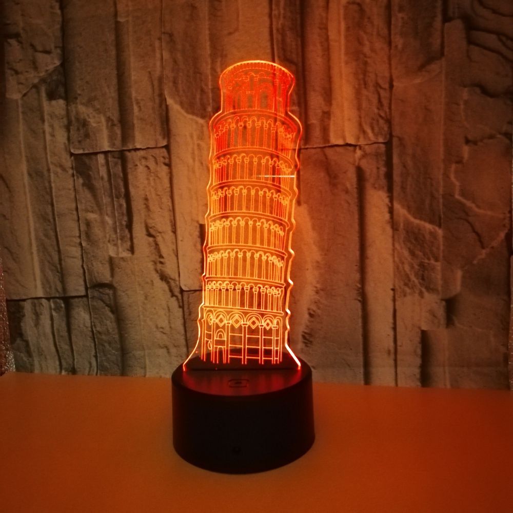 Custom building shape La Tour Eiffel Eiffel Tower 3D Night Lights USB Powered LED Vision Lights Gift 3D Small Table Lamp