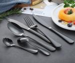 Stainless Steel Cutlery with Black Color/Flatware Set/Tabletop/Le posate/Talheres