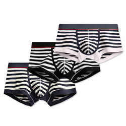 Design Striped Boxers Briefs Cotton Anti Bacterial Men Sexy Underwear for Men