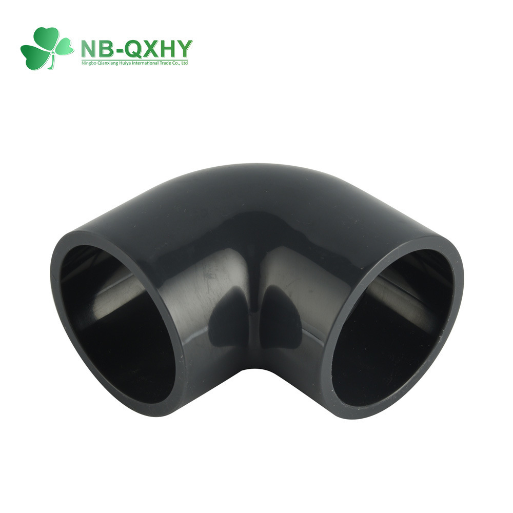 Grey PVC 90 45 Degree Plastic Pipe Fittings Pn16 Industrial Tee UPVC Elbow with CE Approval