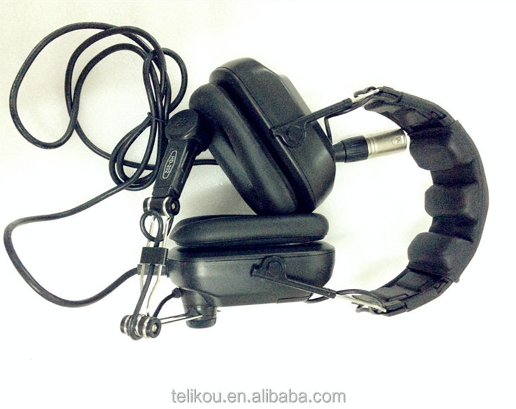 TELIKOU Professional Dual Ear Headband XLR-4 Noise Cancelling Intercom System Headphone