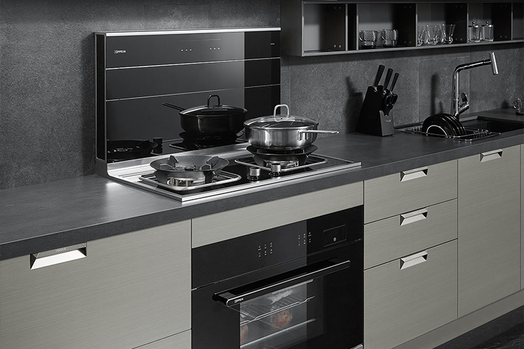 OPPEIN modern design stainless steel luxury kitchen cabinet