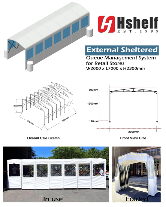 Hshelf External Shelter Channel Tent Queuing System