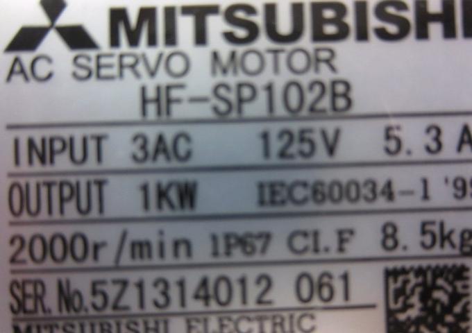 HF-SP102 MITSUBISHI Industrial Servo Motor Unit HF-SP102B 1.0KW HF-SP Series 0