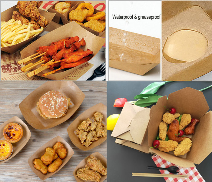 300gsm + 15g PE Coated Brown Kraft Paper For Fried Food Waterproof And Oilproof