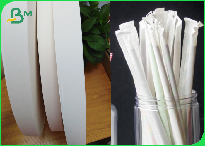 SGS certificate 28gsm White Color Straw Wrapping Paper 26.5mm width Bobbin