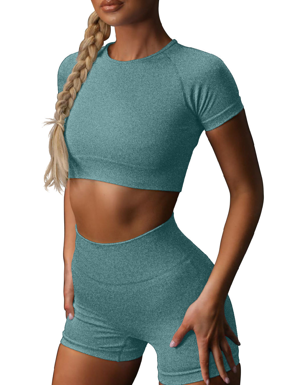 Hot Sale Sports Yoga Clothing Gym Fitness Wear High Waisted Workout Shorts Custom Yoga Set