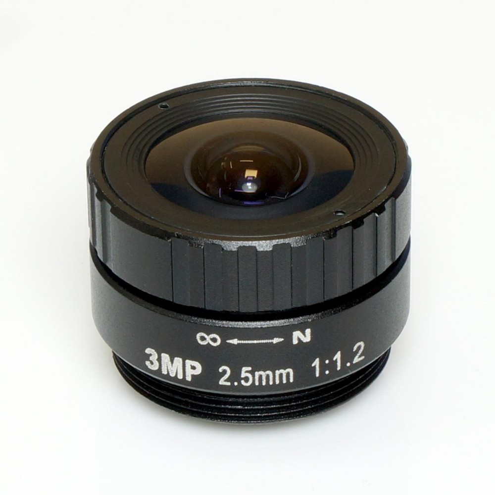 2.5mm CS Mount Fixed Iris Focus 1//2.5/" 3MP CCTV Lens for Security CCD Camera