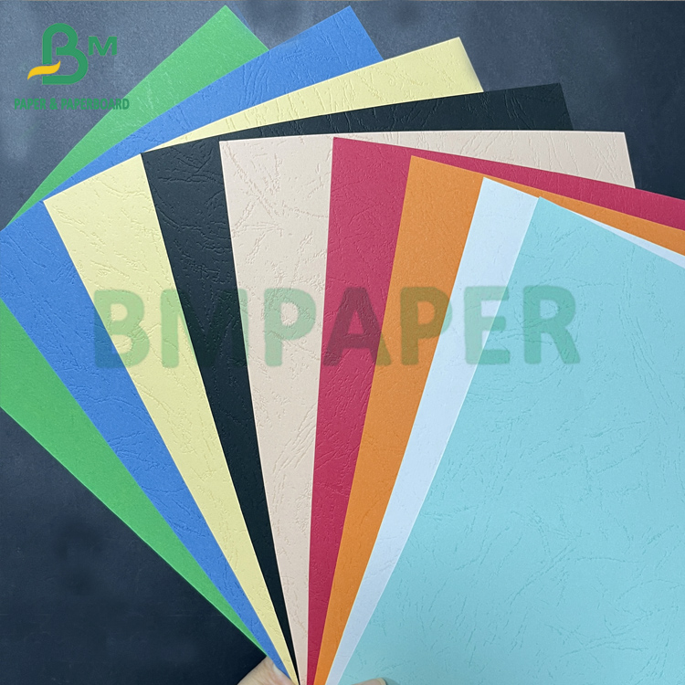 150gsm 230gsm Leather Grain Board colorful texture paper for binding craft