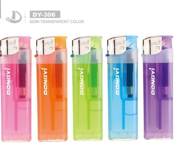 Dy-306 Chinese Factories Wholesale Cheap Price Transparent or Semi-Transparent Cigarette Electronic Lighters