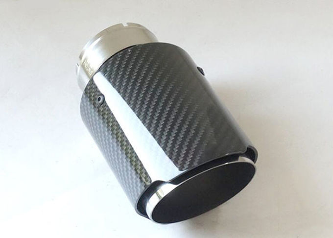 Carbon Fiber Glossy 175mm 2.5 Inlet 3.5 Outlet Exhaust Tip 1